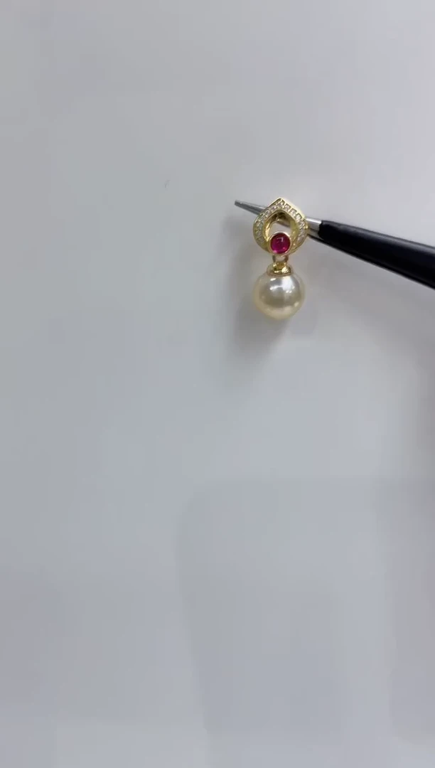 【闪购商品】海水珍珠吊坠(不含链)银S925镶嵌海水珍珠吊坠