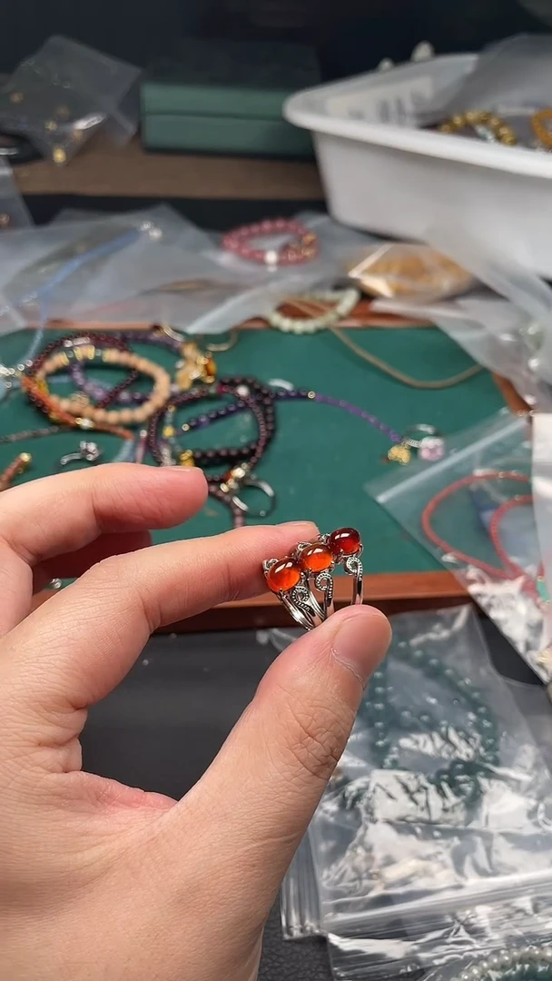 石榴石戒指未镶嵌多样性发货拍一发一