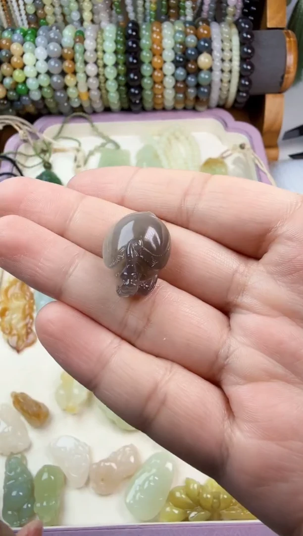颈饰未镶嵌和田玉小***甲龙龟吊坠