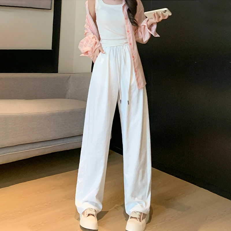 弯刀裤阔腿女春夏季薄款2025夏款宽松休闲直筒长裤垂感显瘦拖地裤