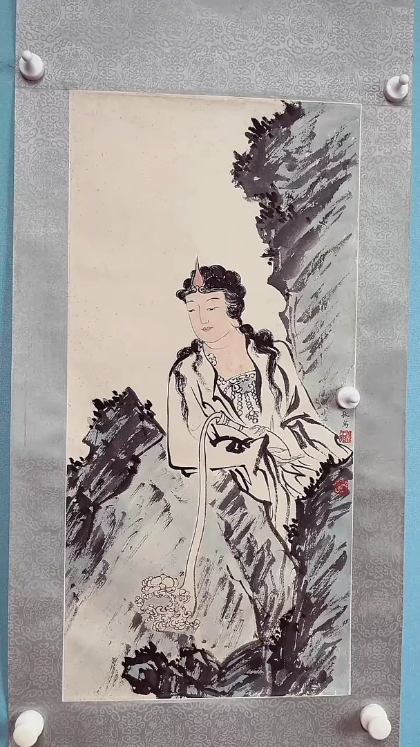 国画pr人物纸本立轴