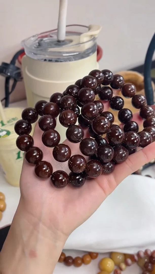 手串菩提根/象牙果紫金鼠圆珠15mm手串瑕疵不补