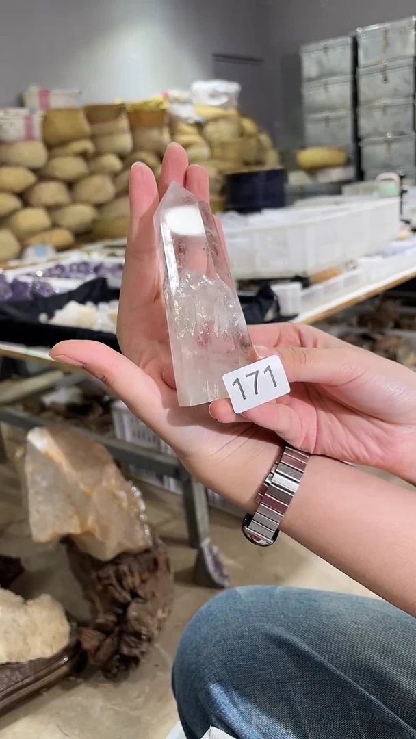 未镶嵌珠宝半成品水晶℘****დ白水晶柱-171