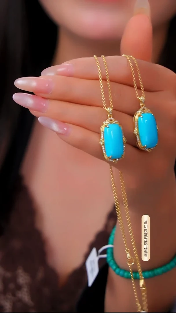 银S925镶嵌绿松石吊坠多样性发货一件