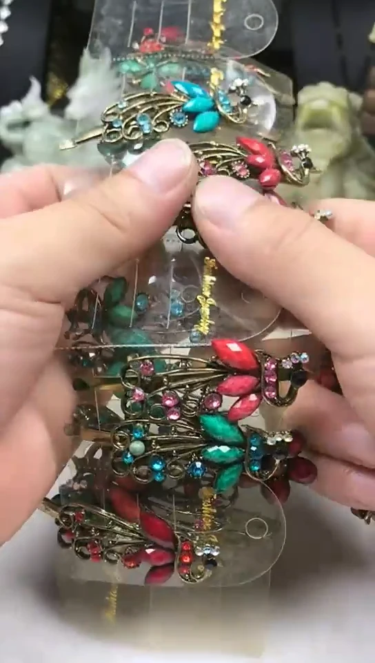 发饰天然锆石银S925镶嵌发夹随机发