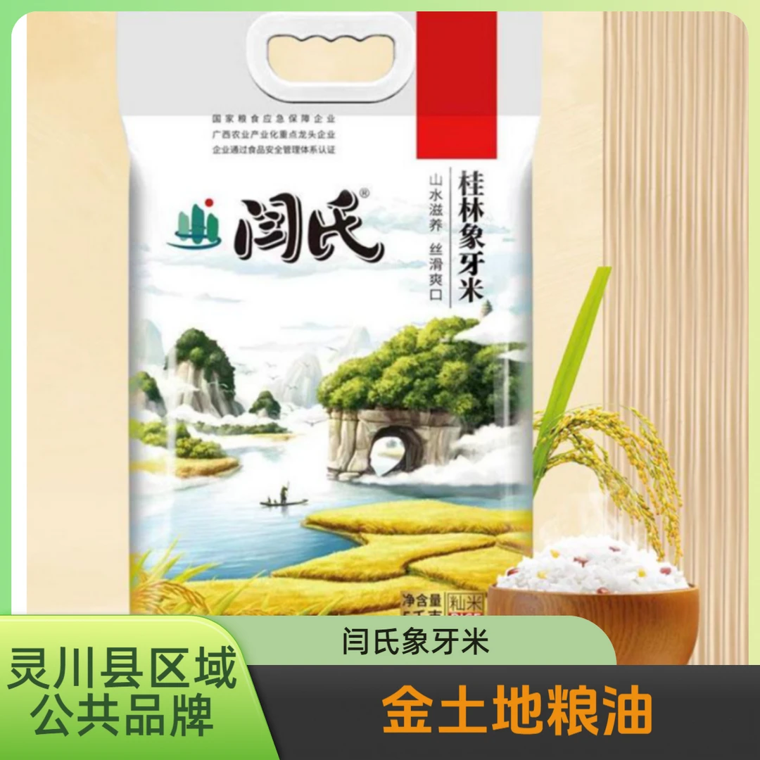 【金土地】广西桂林闫氏象牙米农家晚稻新米真空包装桂林香米5KG