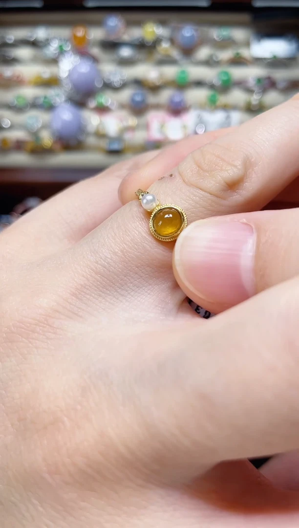 翡翠戒指银S925镶嵌-缅料