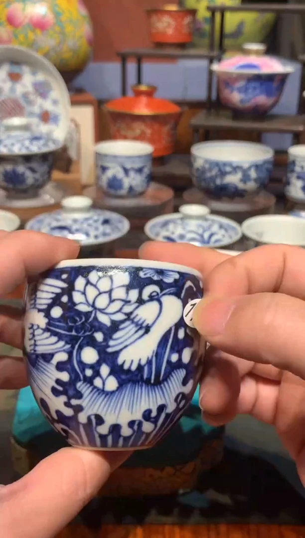 我***_111青花一路连科杯胎烈