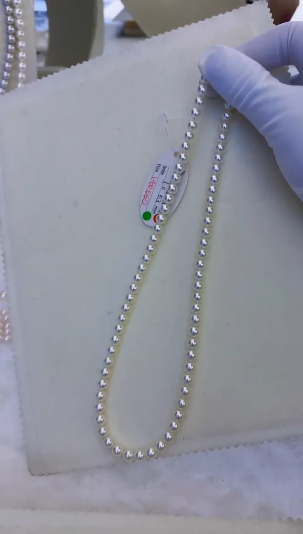银S925镶嵌饰品海水珍珠5-6rose满珠链带大证