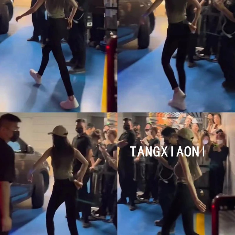 幂幂同款【欧小黑】九分四季款弹力西装面料裤