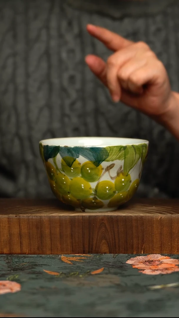 杯釉下彩手工手绘同款陶器