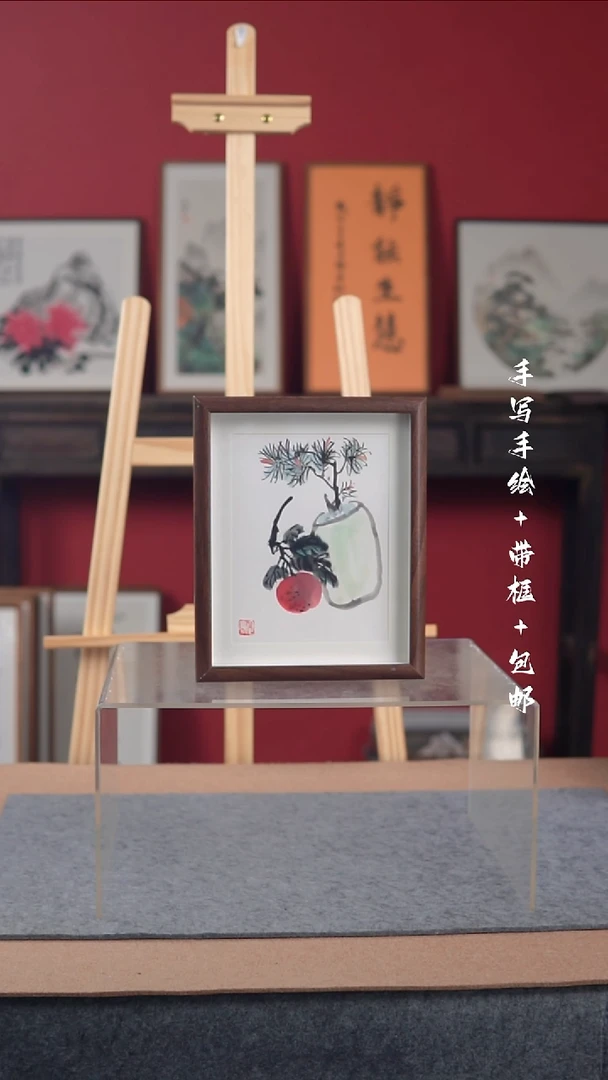 国画手写手绘-10寸摆台-花鸟作品