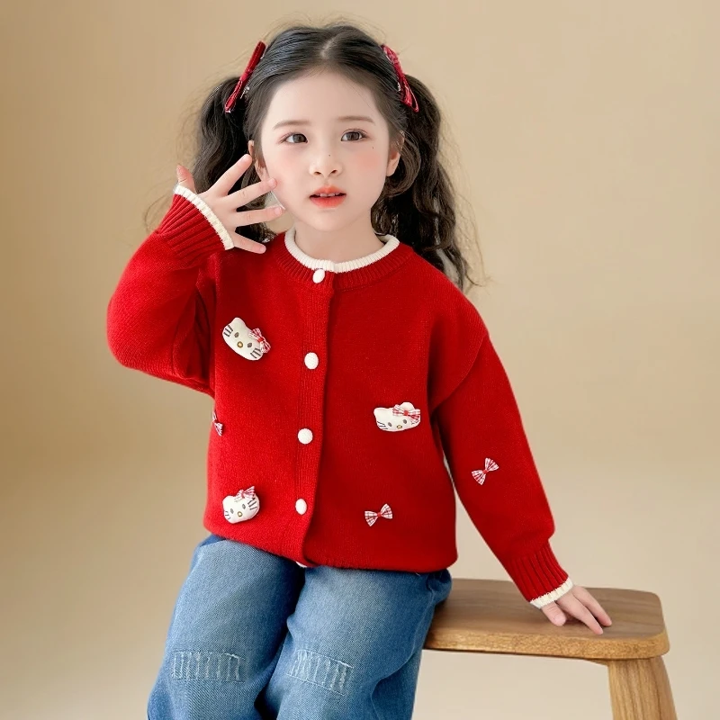 女童毛衣春秋款开衫外套2025秋季新款儿童韩版女宝宝针织衫上衣