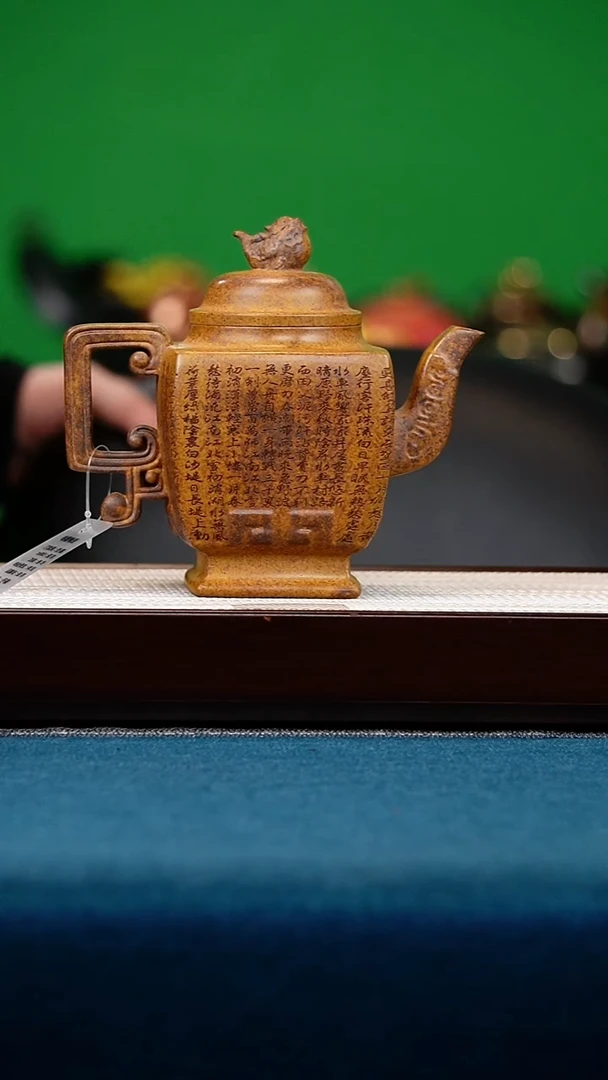 茶壶紫砂宜兴原矿全手工紫砂壶龙骨金砂柴烧四方宫灯