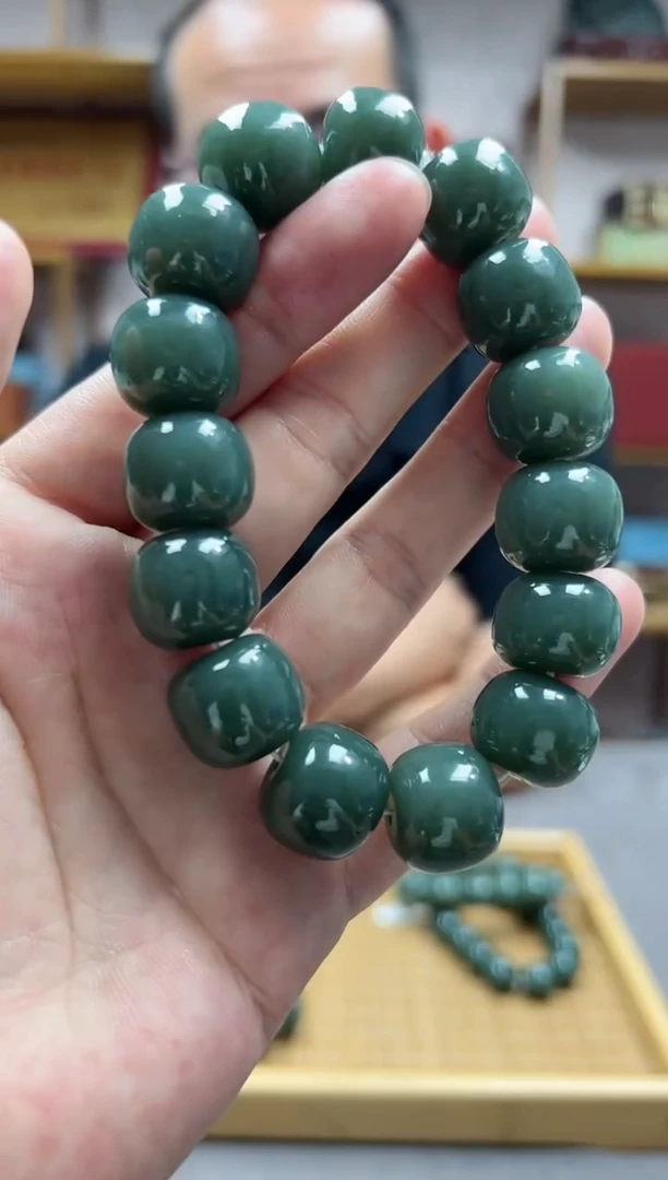 手链未镶嵌和田玉16且末瓷蓝