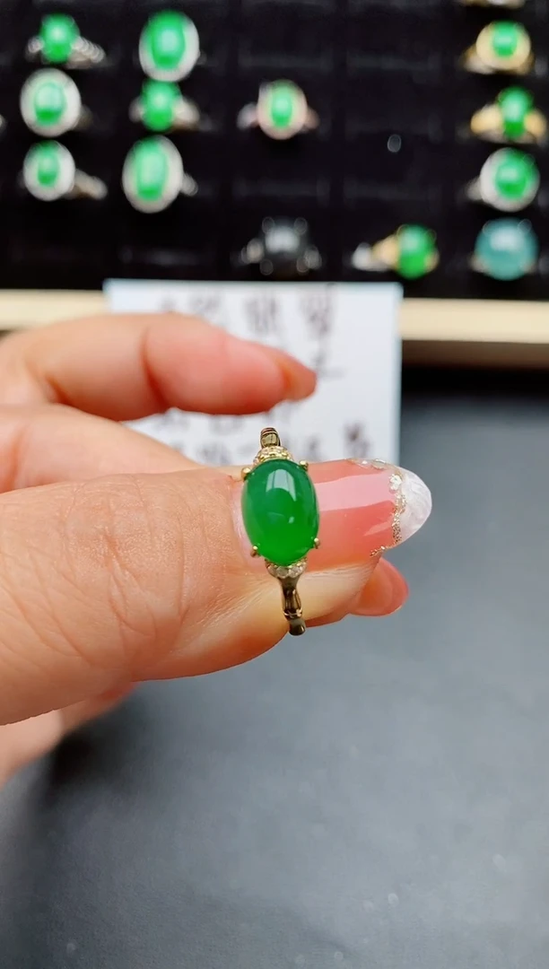 【闪购商品】翡翠戒指银S925镶嵌50800