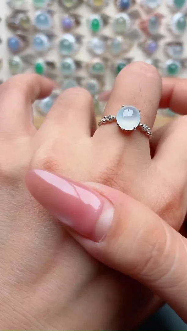 银S925镶嵌戒指翡翠.