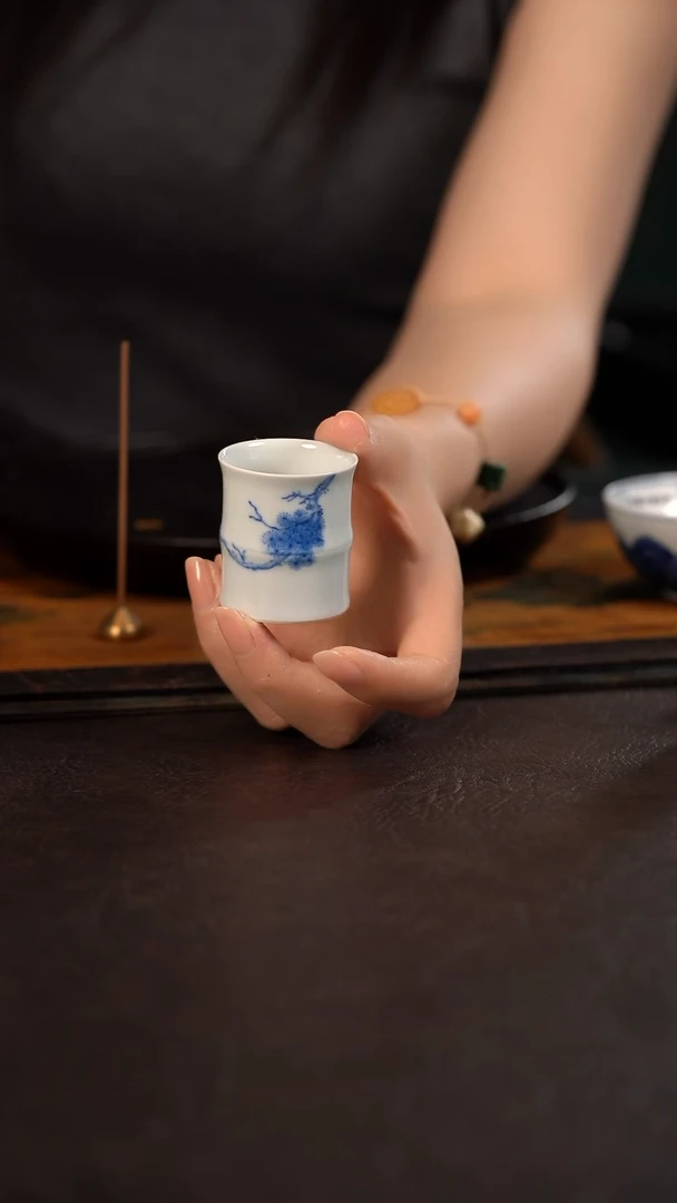 聚澜堂松枝竹节杯小