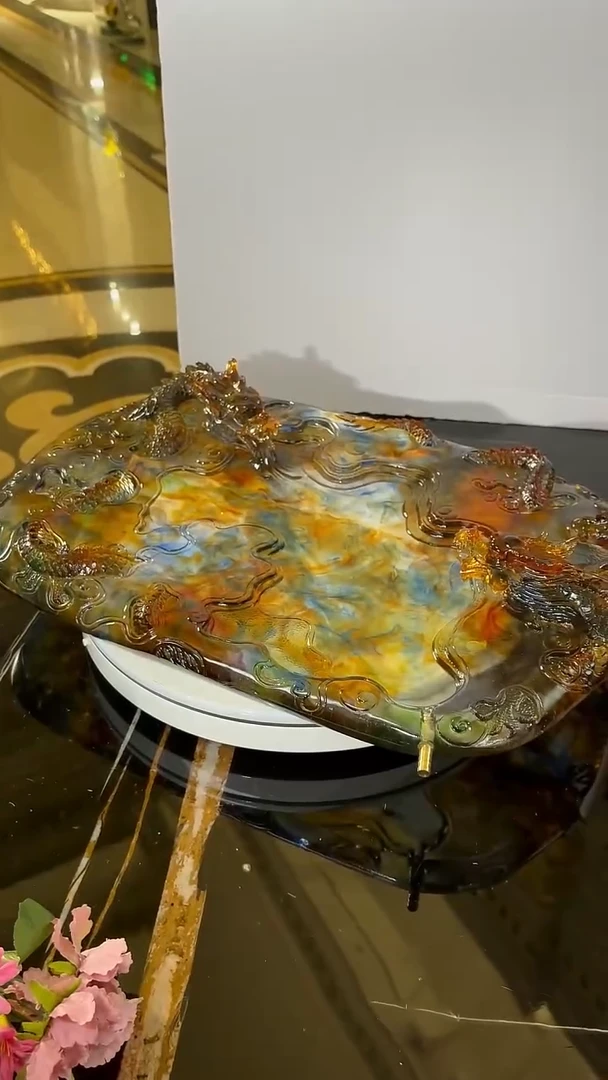 摆件AJ1216174龙腾飞起茶台