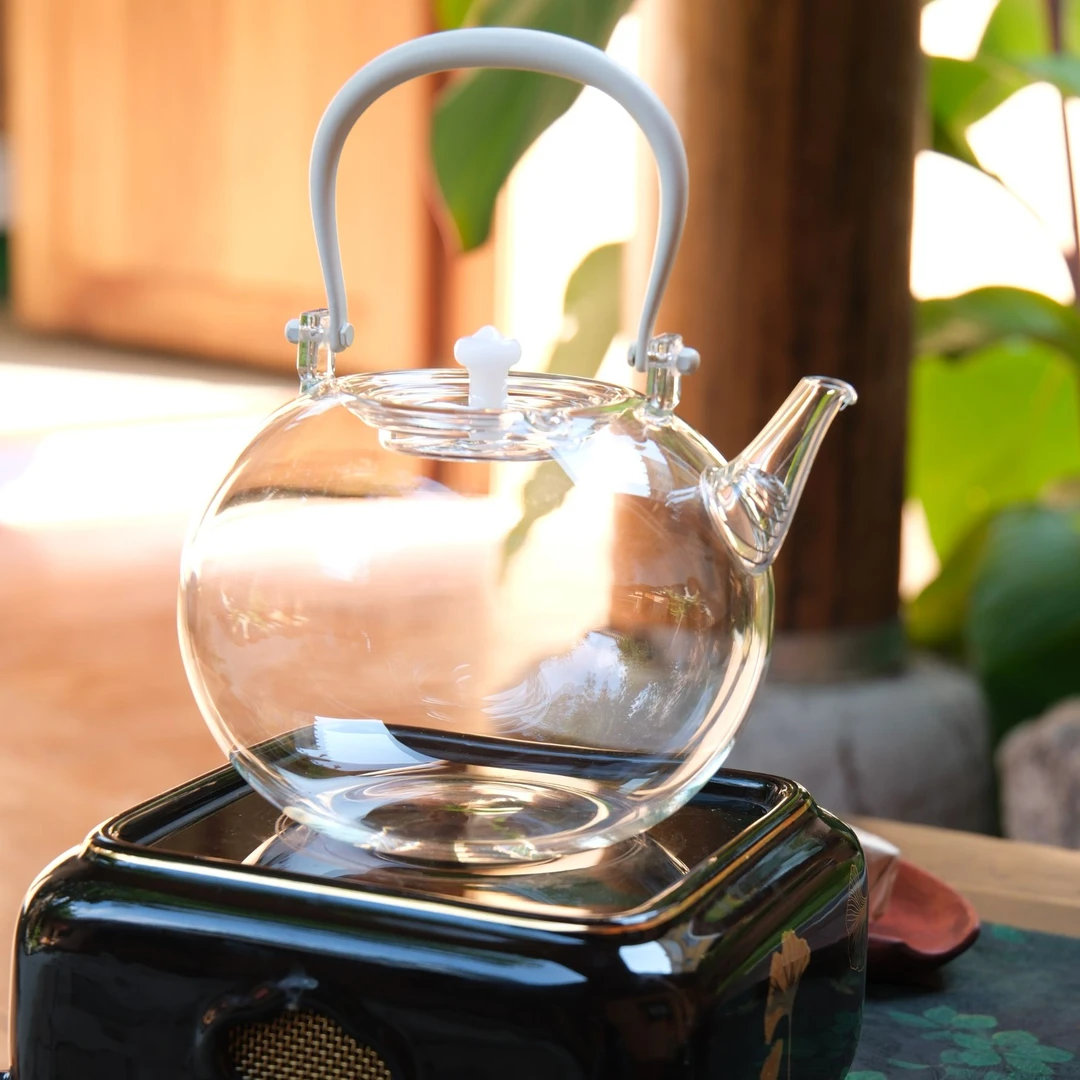 观一优选 |溪山玻璃提梁煮茶壶1400ml+古井二红陈皮50g不支持试喝