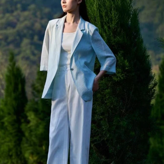 Pada嘻&ZM【一粒扣】日常通勤 百搭简约时尚西装 6128 Hi Fortune