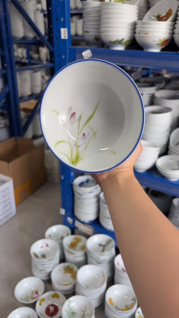 瓷片景德镇高温陶瓷食品级手绘釉中彩-壮壮碗