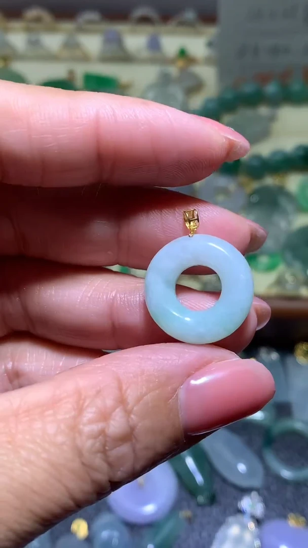 【闪购商品】翡翠颈饰18K金镶嵌0122翡翠吊坠