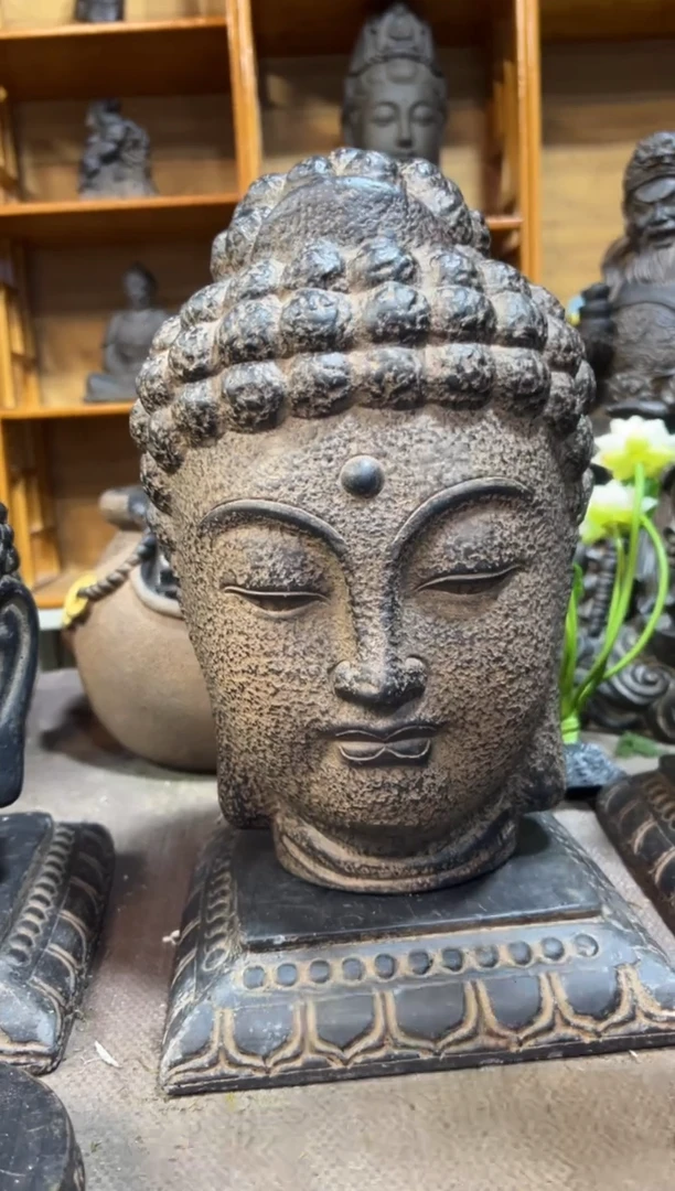 陶土【火山泥】大佛首+莲花底座