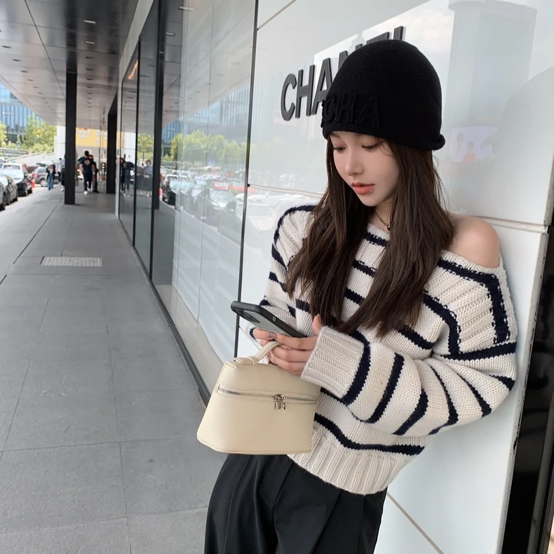 【LILYLIKES】秀场一字领高奢一字领韩版长袖毛衣春秋显瘦针织