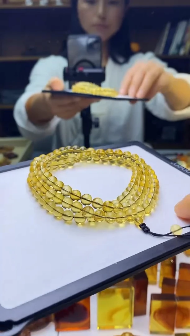 琥珀颈饰未镶嵌SN90-125（净水·108项链·卡6）