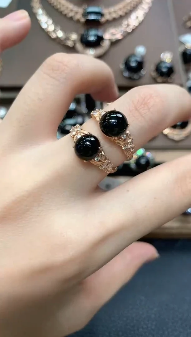 18K金镶嵌戒指翡翠秋日珠宝E57多样性发货一件