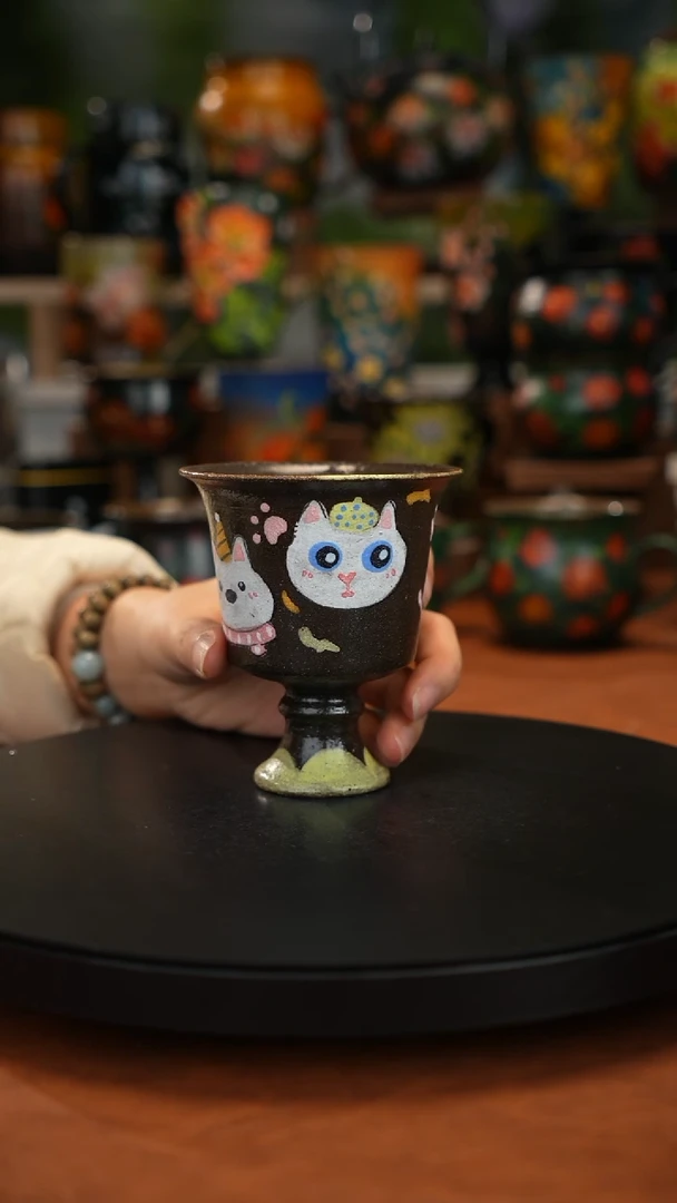 紫砂油画手绘釉下彩