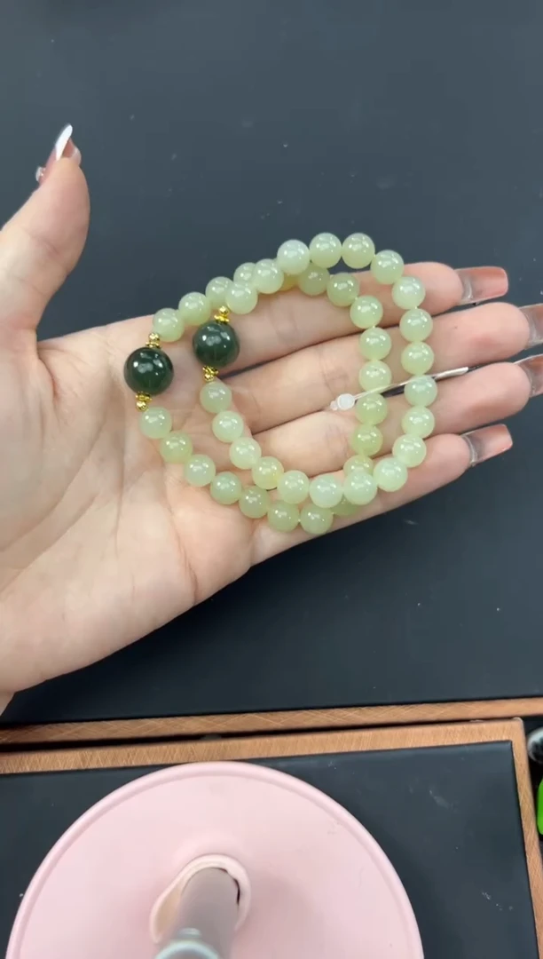 【闪购商品】和田玉手串未镶嵌若羌微色差卡8手串第一次发货