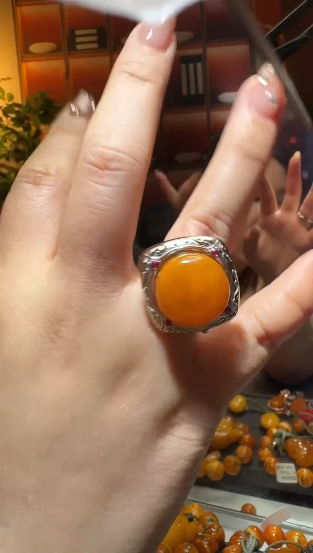 蜜蜡颈饰银S925镶嵌612天然蜜蜡珠宝奇石全都保真