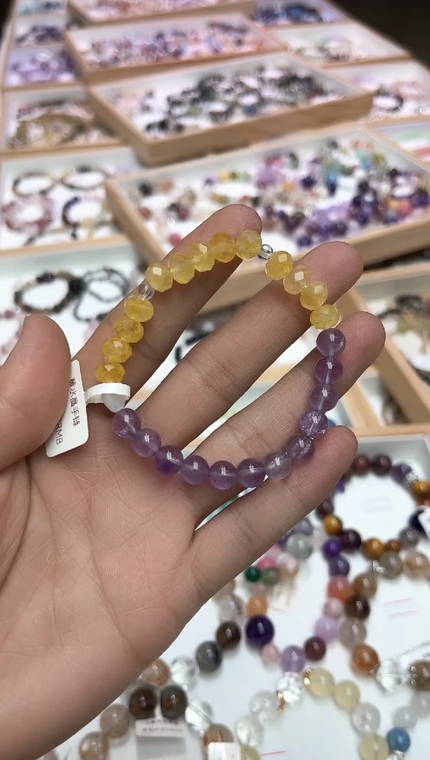 未镶嵌手链水晶黄水晶紫水晶多宝