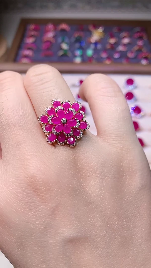 【闪购商品】红宝石戒指银S925镶嵌000