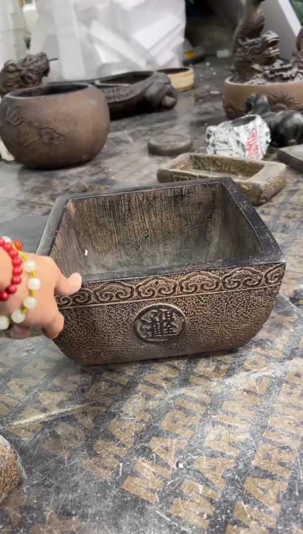 陶土祥云大斗盆火山泥
