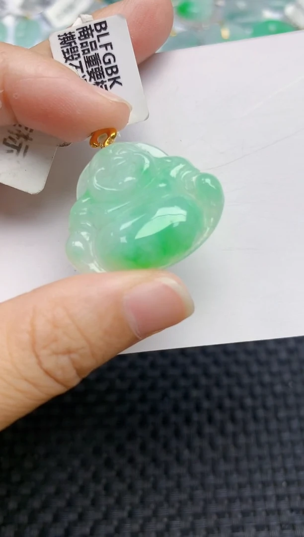 翡翠18K金镶嵌颈饰天然缅甸A货翡翠百元以上9元证书费自理