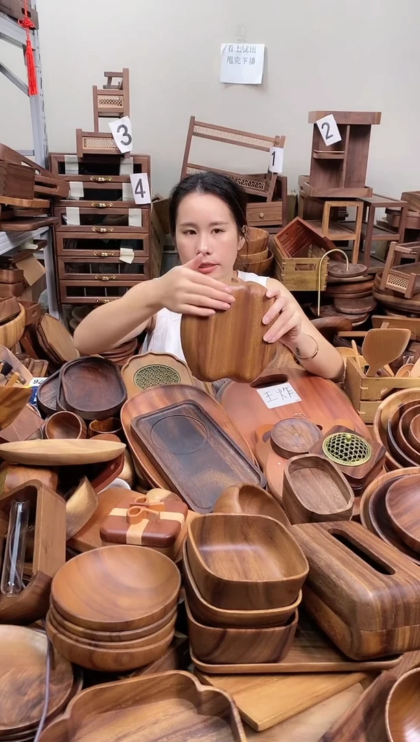 南美胡桃木苹果形果盘