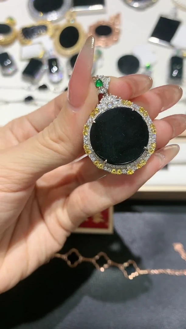 【闪购商品】翡翠吊坠(不含链)银S925镶嵌17多人多样性随机发货1件