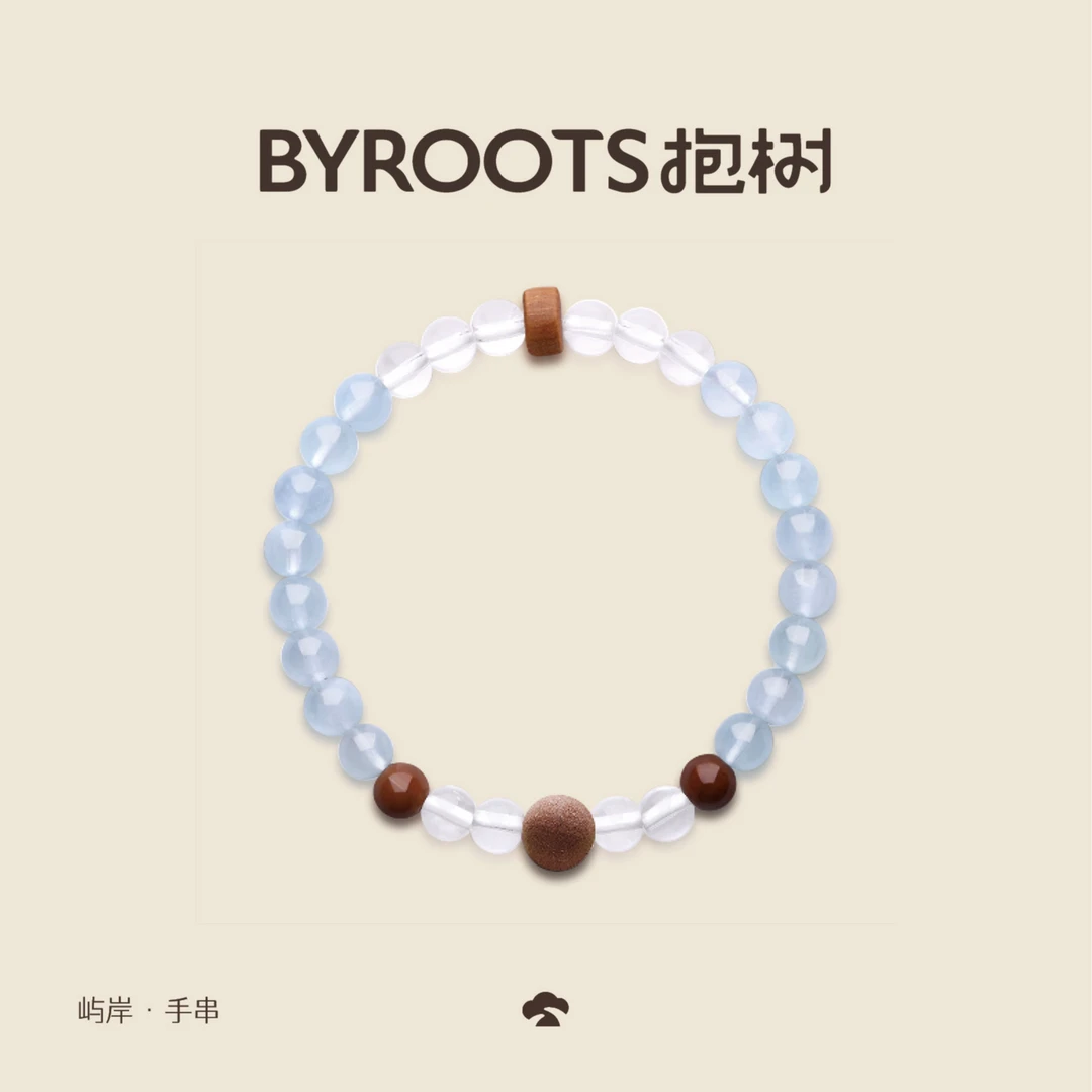 非金属木质手链 抱树BYROOTS 「屿岸」藏香珠夏日蓝色限定手串
