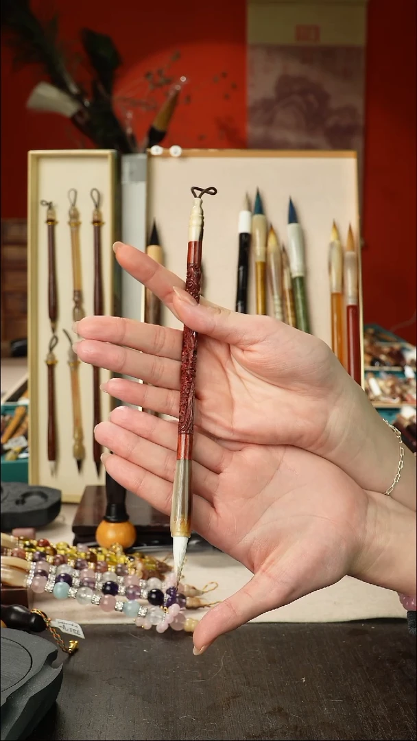 7号孤品高货毛笔链接 清水试笔 蘸墨不退