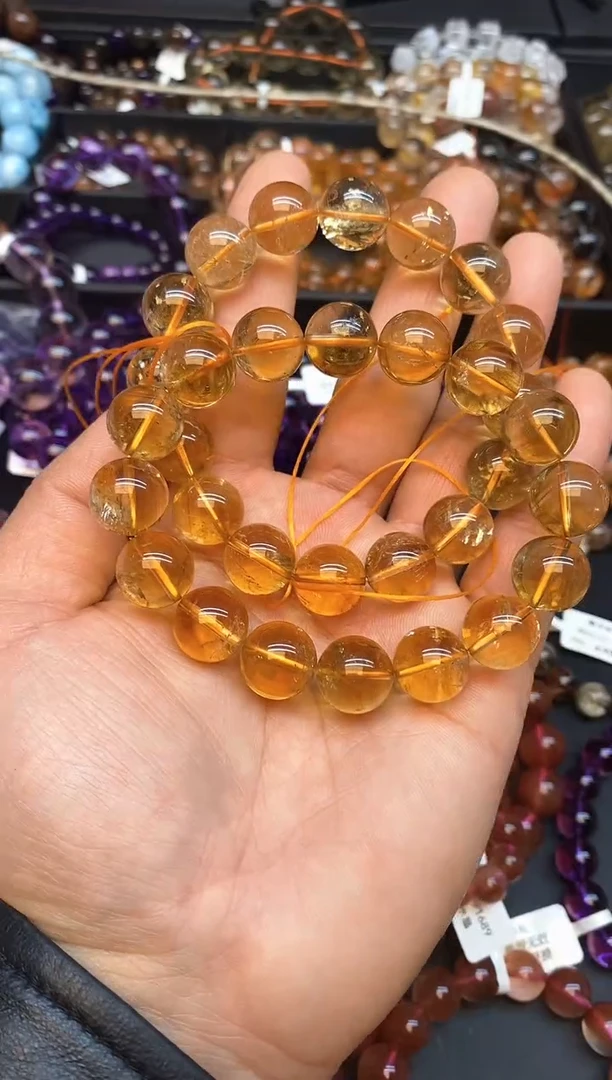 【闪购商品】水晶手链未镶嵌b42 黄阿塞14mm 多样性发其一