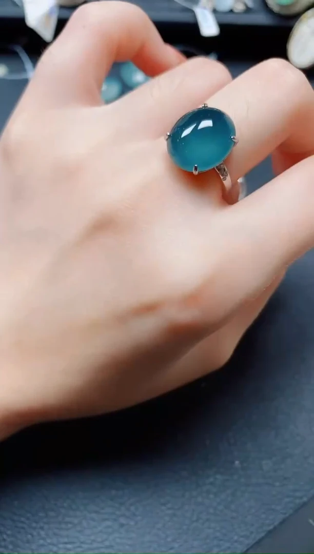 银S925镶嵌戒指翡翠翡翠