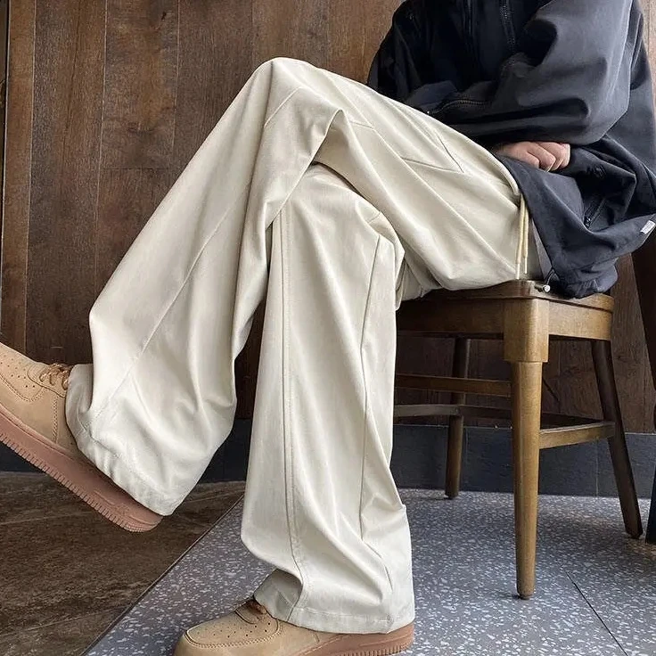 UYH夏季新款百搭高街运动卫裤潮牌显高休闲长裤直筒阔腿裤子男