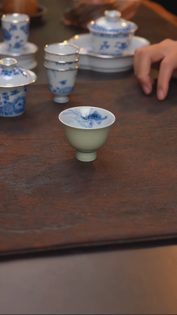 手绘鳜鱼蜜色单杯