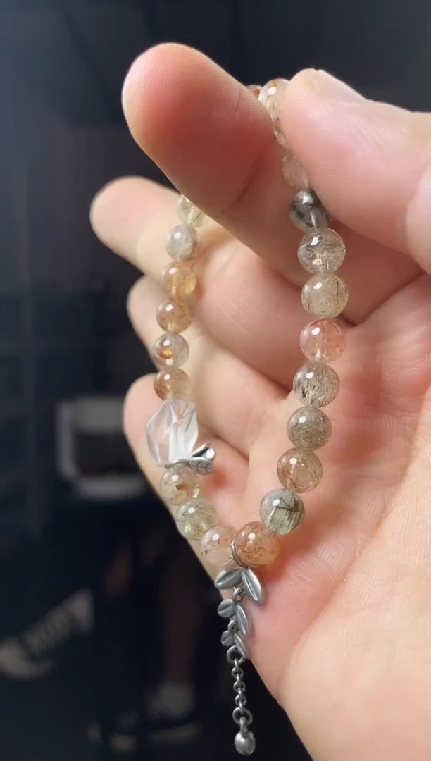 水晶手链未镶嵌黑超碎银手链66