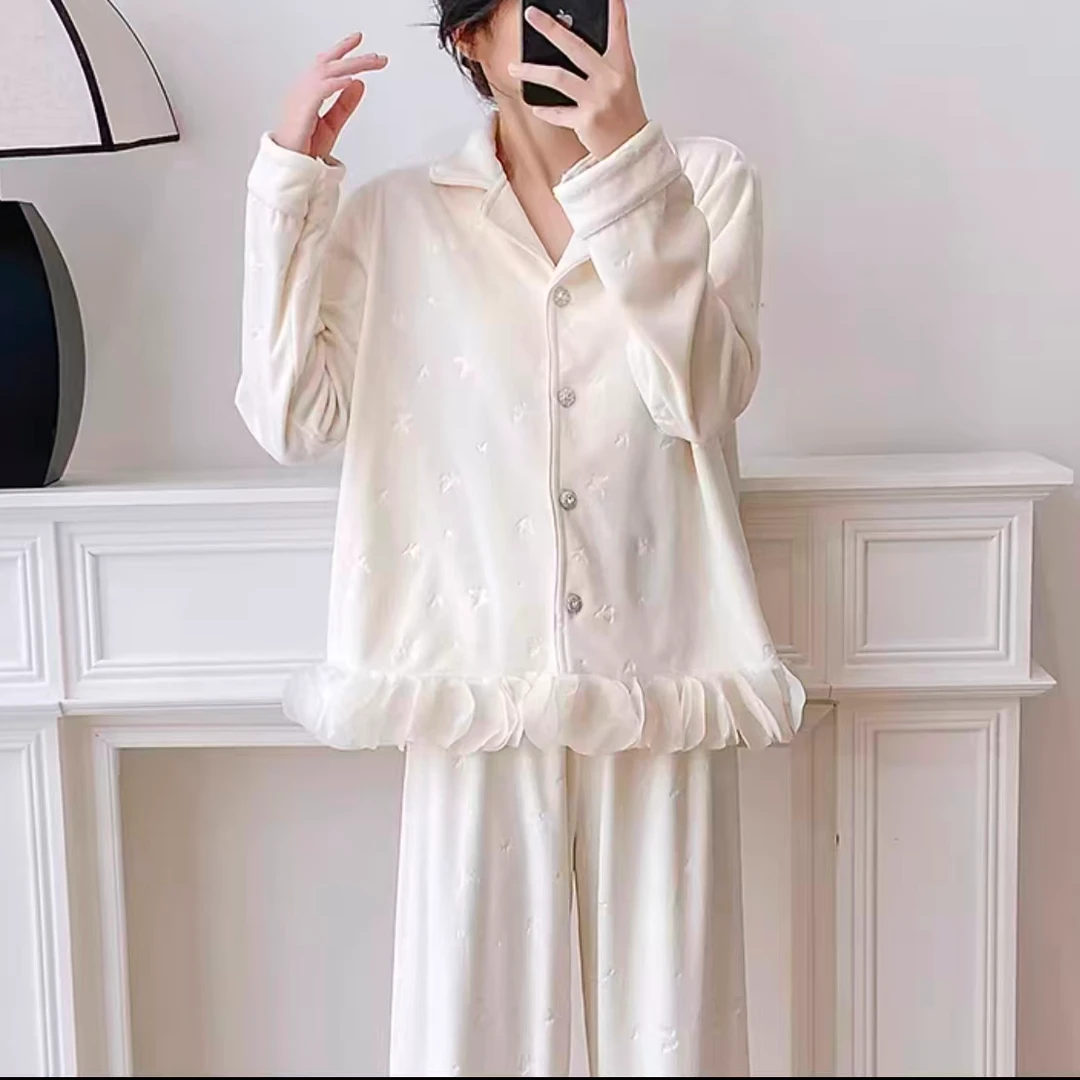 K3845 双面海岛绒睡衣高级感轻奢风甜美家居服 Q799-25101102