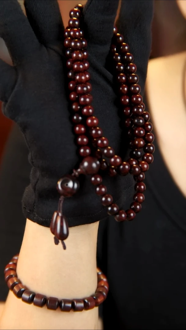 降真香手串/手链海南红降土埋玉化料7*108手串