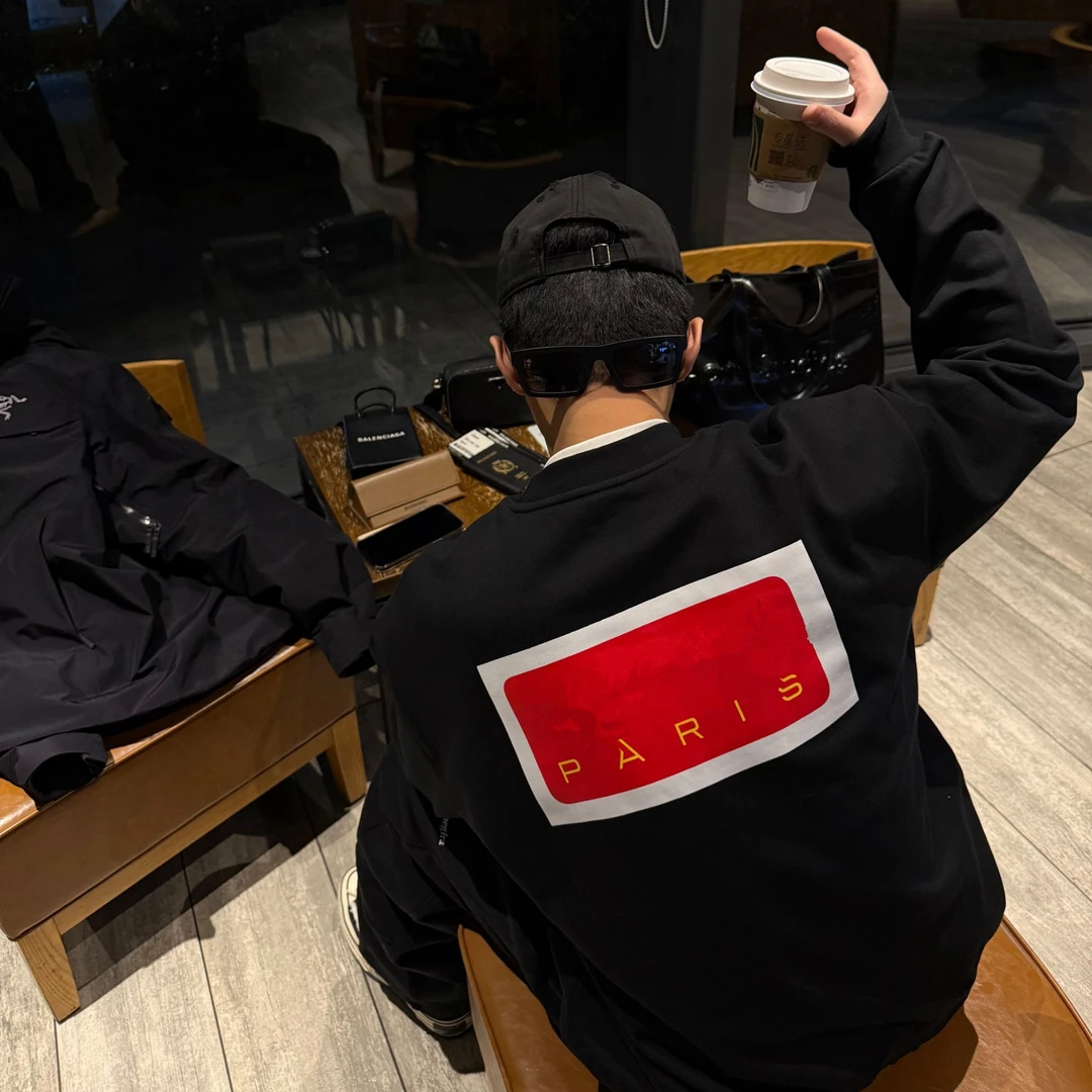 宽松【方块英文卫衣】男女同款D28065